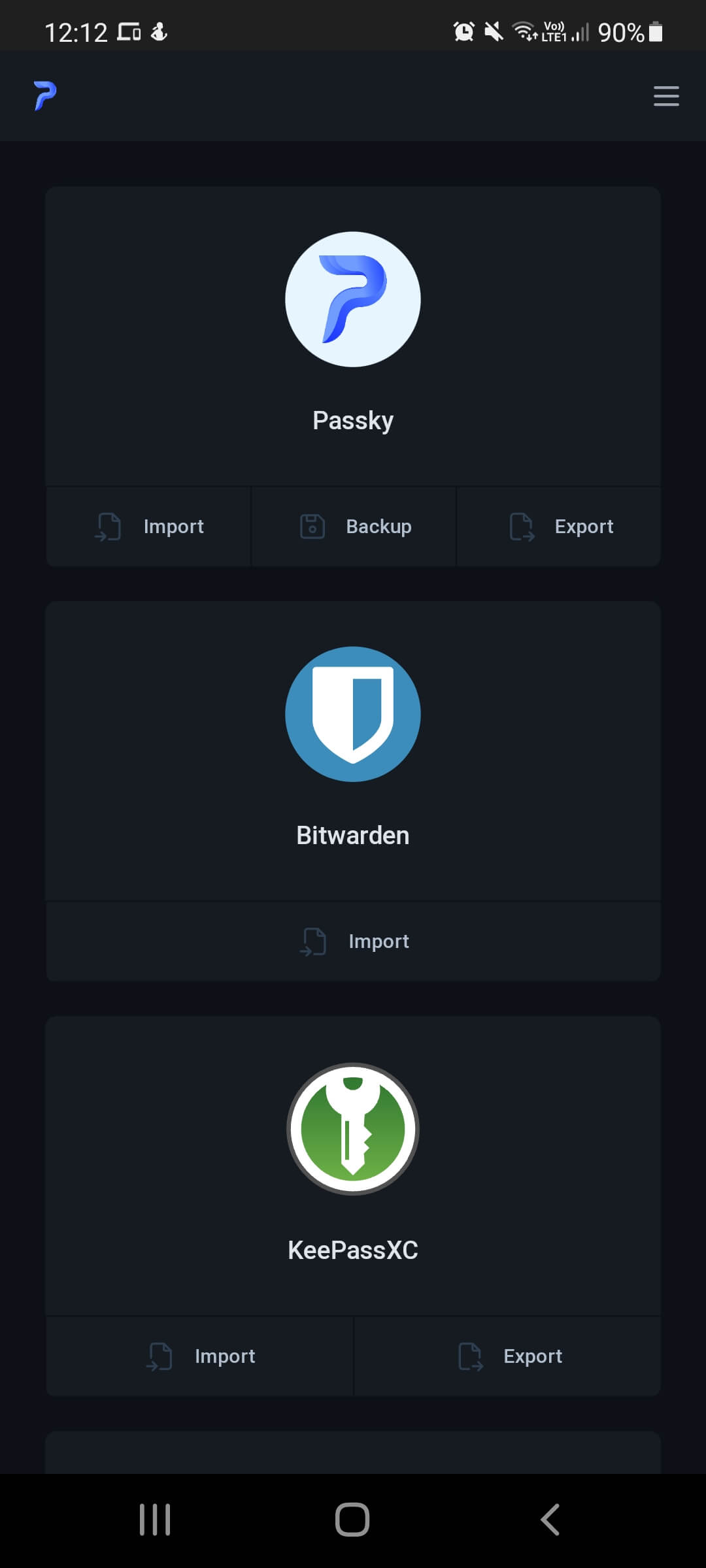 Passky screenshot